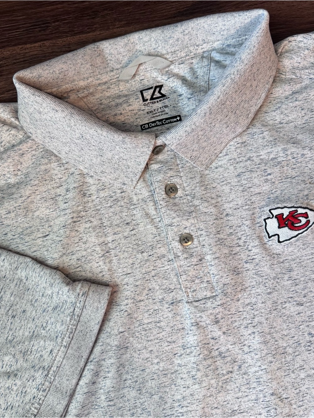 Cutter & Buck Polo Shirt Kansas City Chiefs NFL Football 2XLT Space Dye XXLT